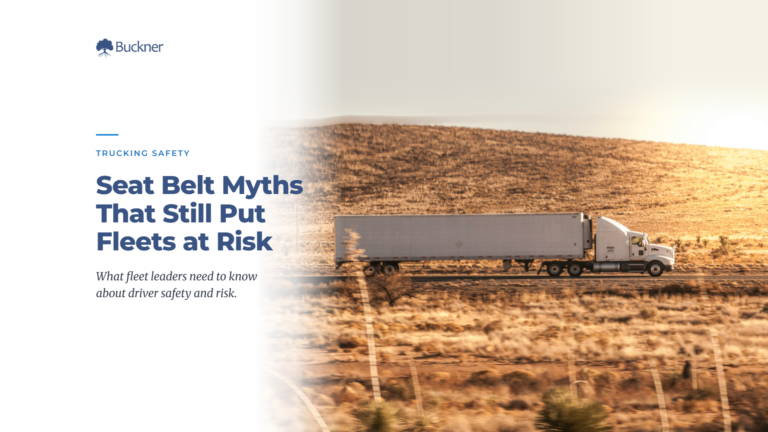 Modern semi-truck traveling along a scenic western highway at sunrise, representing fleet safety, professional driving, and transportation risk management.